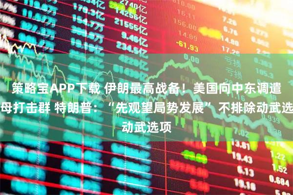 策略宝APP下载 伊朗最高战备！美国向中东调遣航母打击群 特朗普：“先观望局势发展” 不排除动武选项