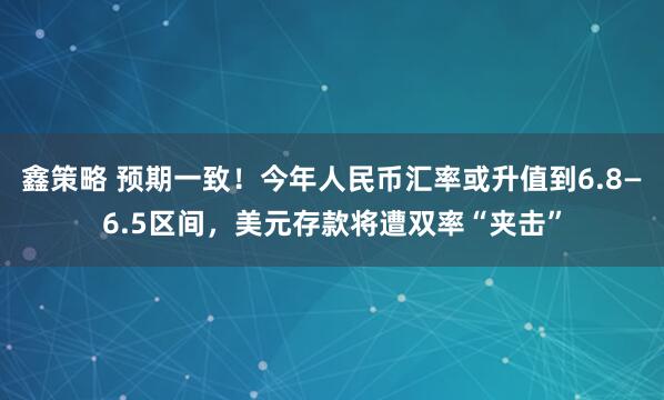 鑫策略 预期一致！今年人民币汇率或升值到6.8—6.5区间，美元存款将遭双率“夹击”